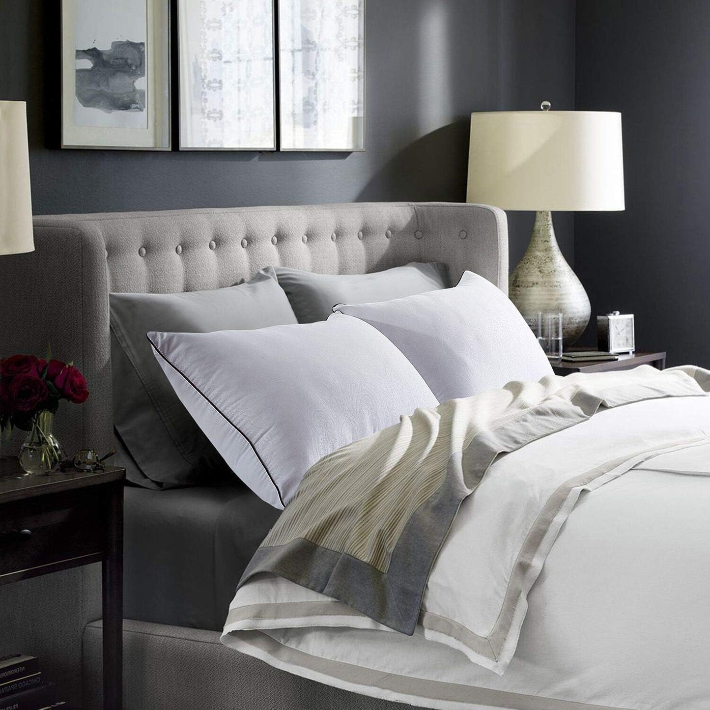 Queen Size Pillows Set of 2 for Sleepers