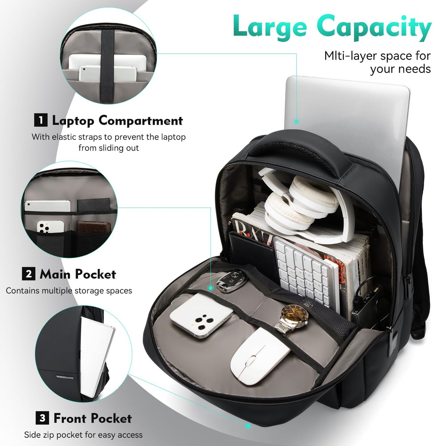 Victoriatourist Anti-Theft Laptop Backpack for Travel