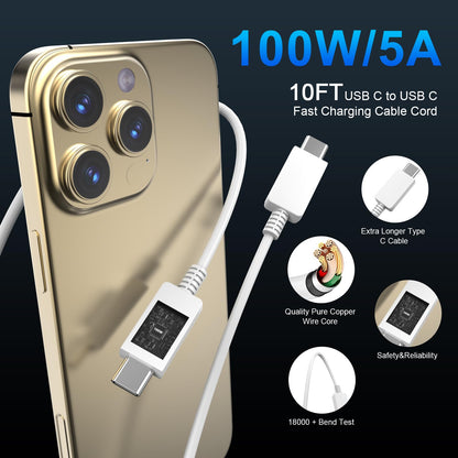 iPhone 16 Pro Max Fast Charger 10FT Cable
