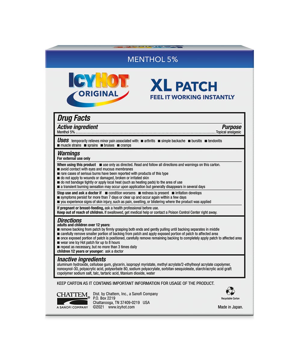Icy Hot XL Pain Relief Patch (3 Count)