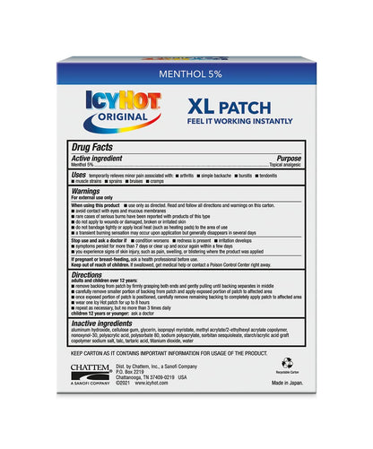 Icy Hot XL Pain Relief Patch (3 Count)