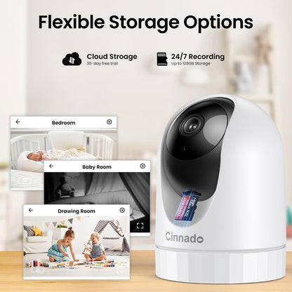Cinnado 2K 360° Indoor WiFi Security Camera