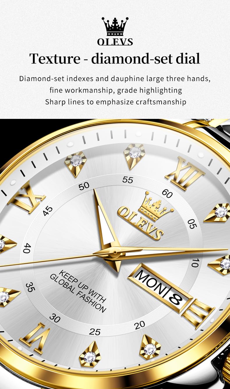 OLEVS Men's Waterproof Dress Watch with Date