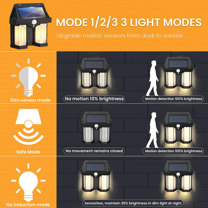 Solar Wall Lamp with Motion Sensor, 4 Pack