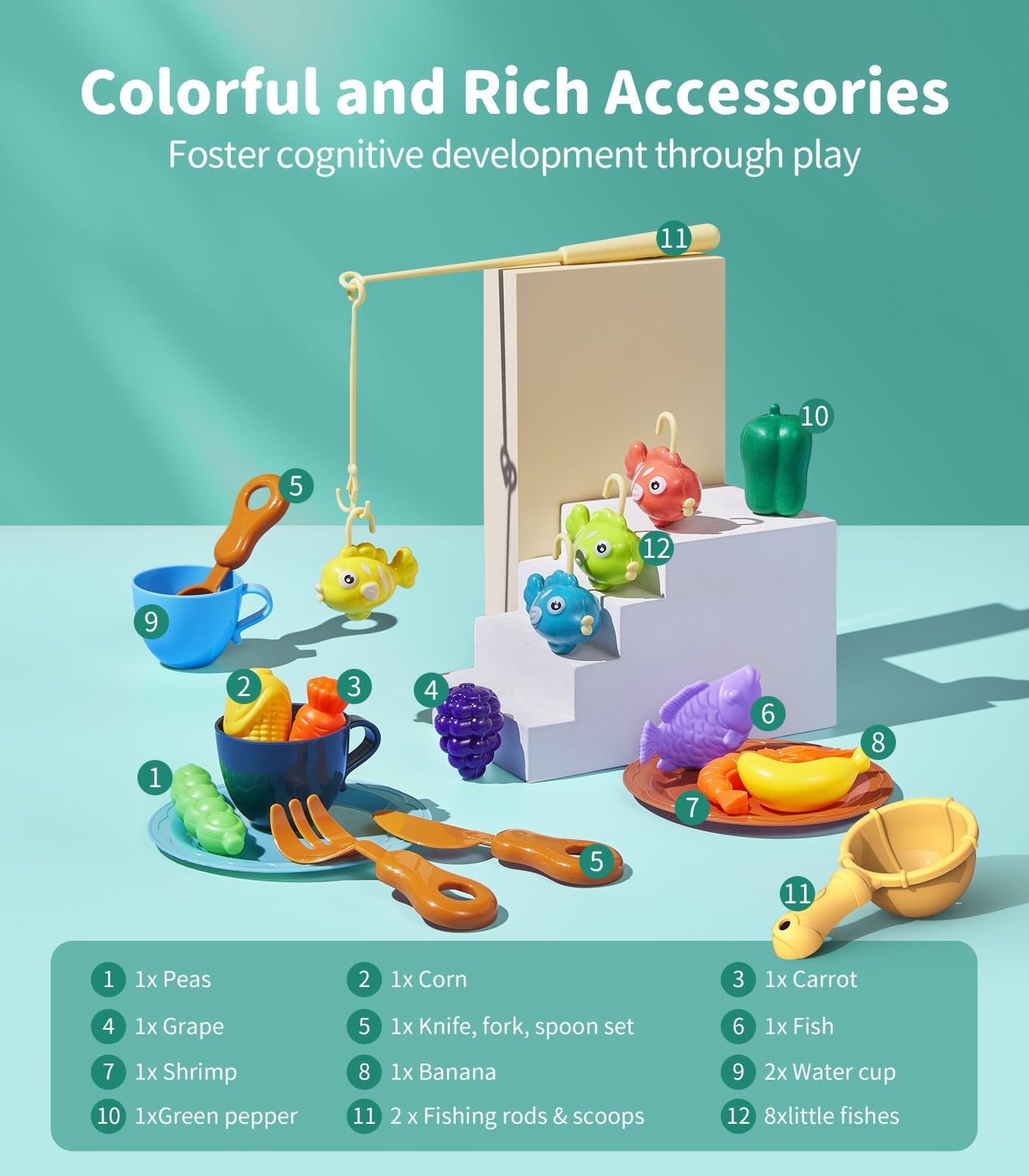 Geyiie Mini Kitchen Sink Toys with Running Water