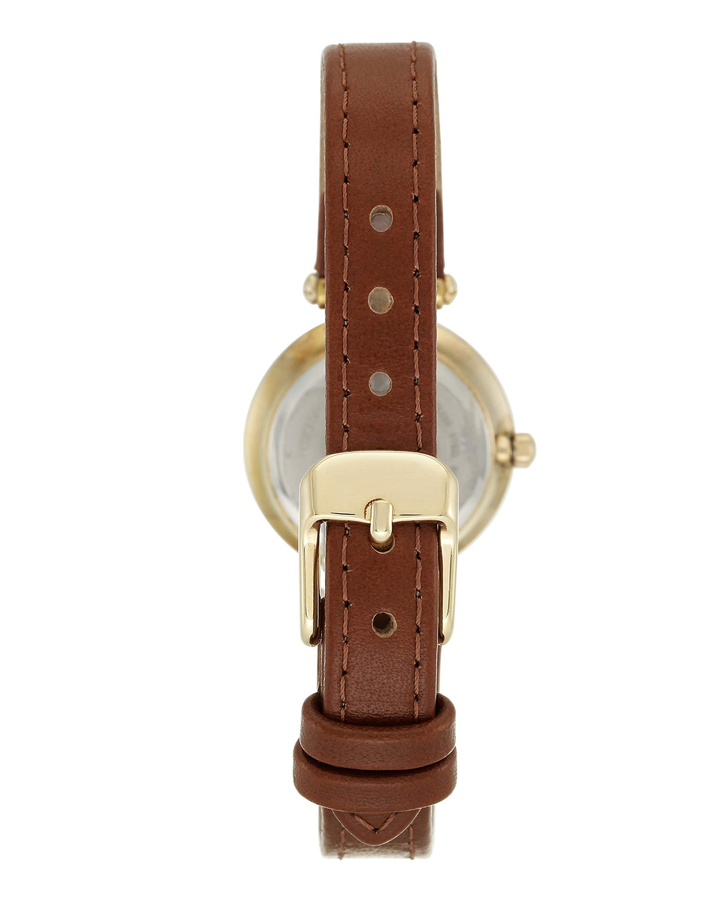 Anne Klein Women's Gold-Tone Leather Strap Watch