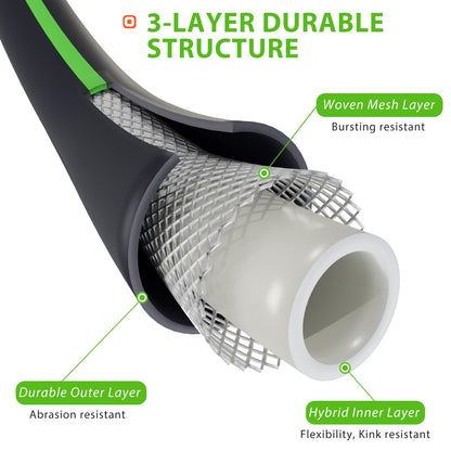 SnugNiture 50ft Heavy Duty Garden Hose with Fittings