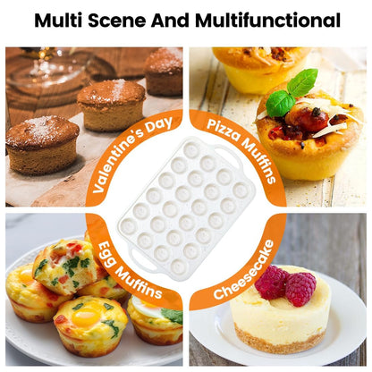 Durable Silicone Muffin Pan Set of 2 - 24-Cups