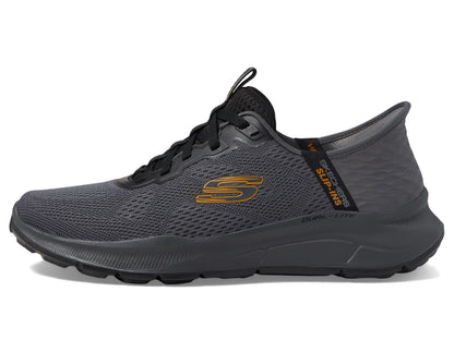 Skechers Men's Slip-in Sneakers, Charcoal/Orange, Size 10