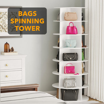 7-Tier Rotating Shoe Rack Storage Carousel