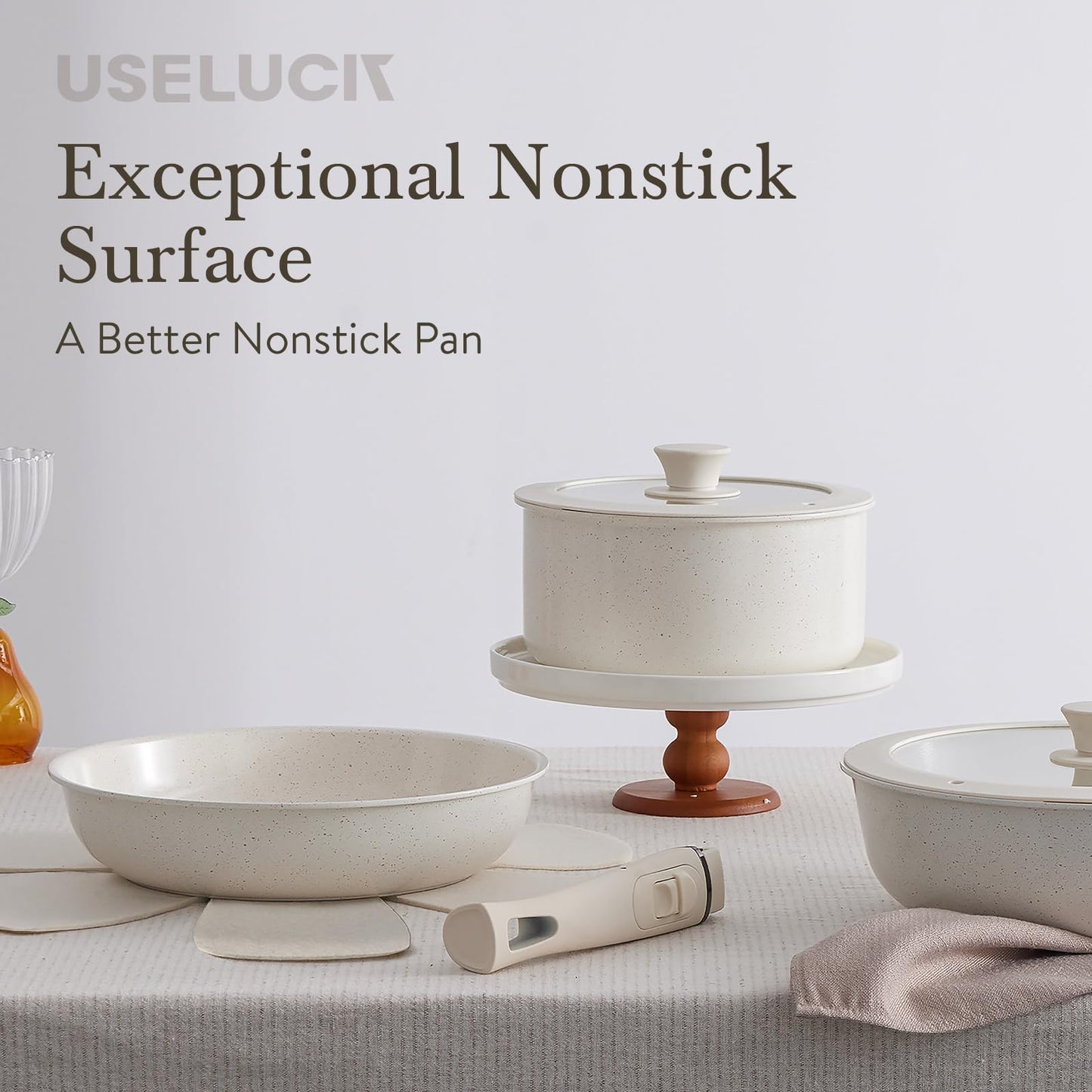 21-Piece Non-Stick Cookware Set with Removable Handles