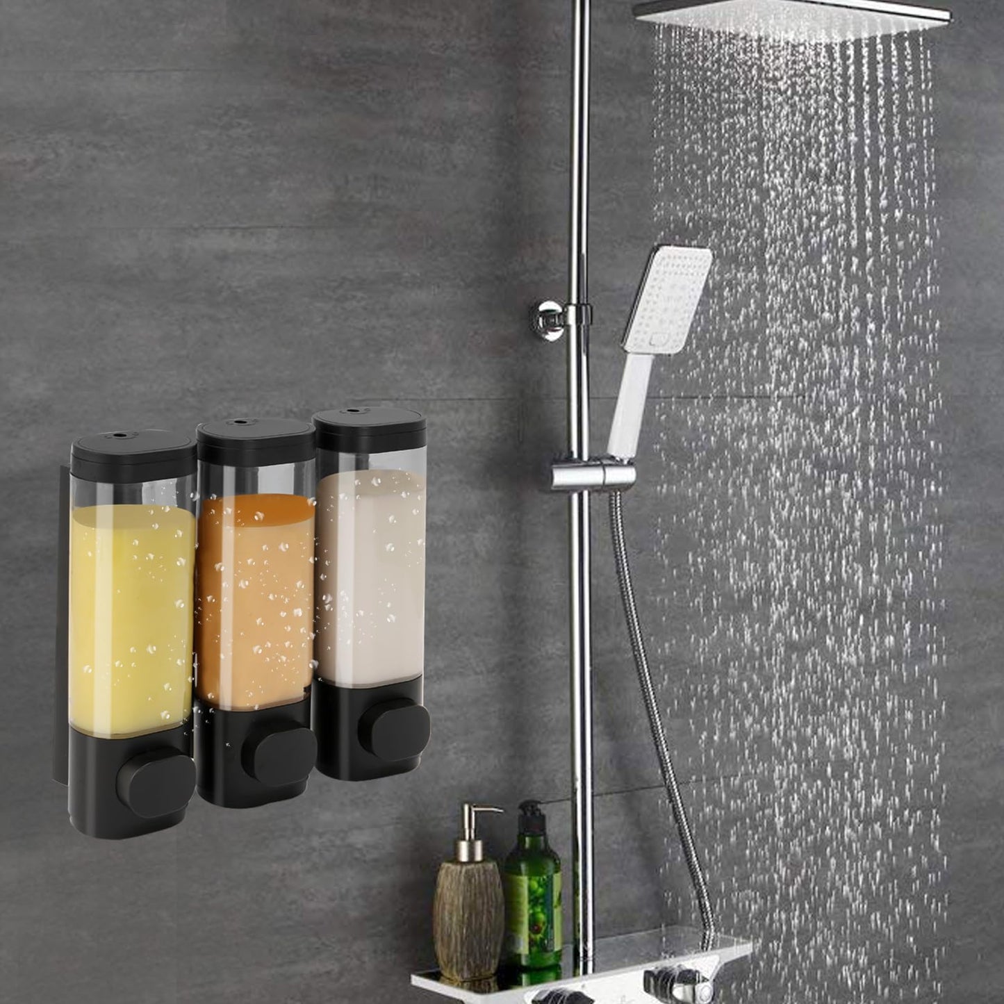 Wall Mounted Shampoo and Conditioner Dispenser
