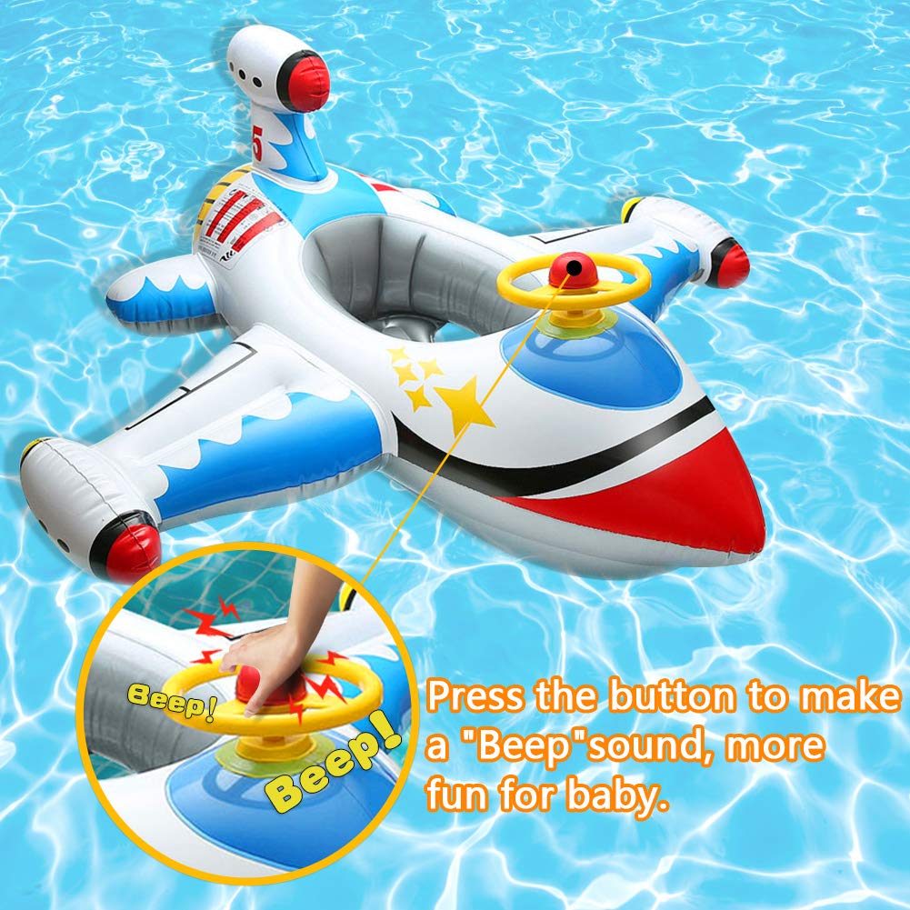 Inflatable Baby Pool Float with Steering Wheel