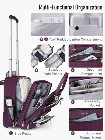 16-Inch Underseat Rolling Luggage for Travel