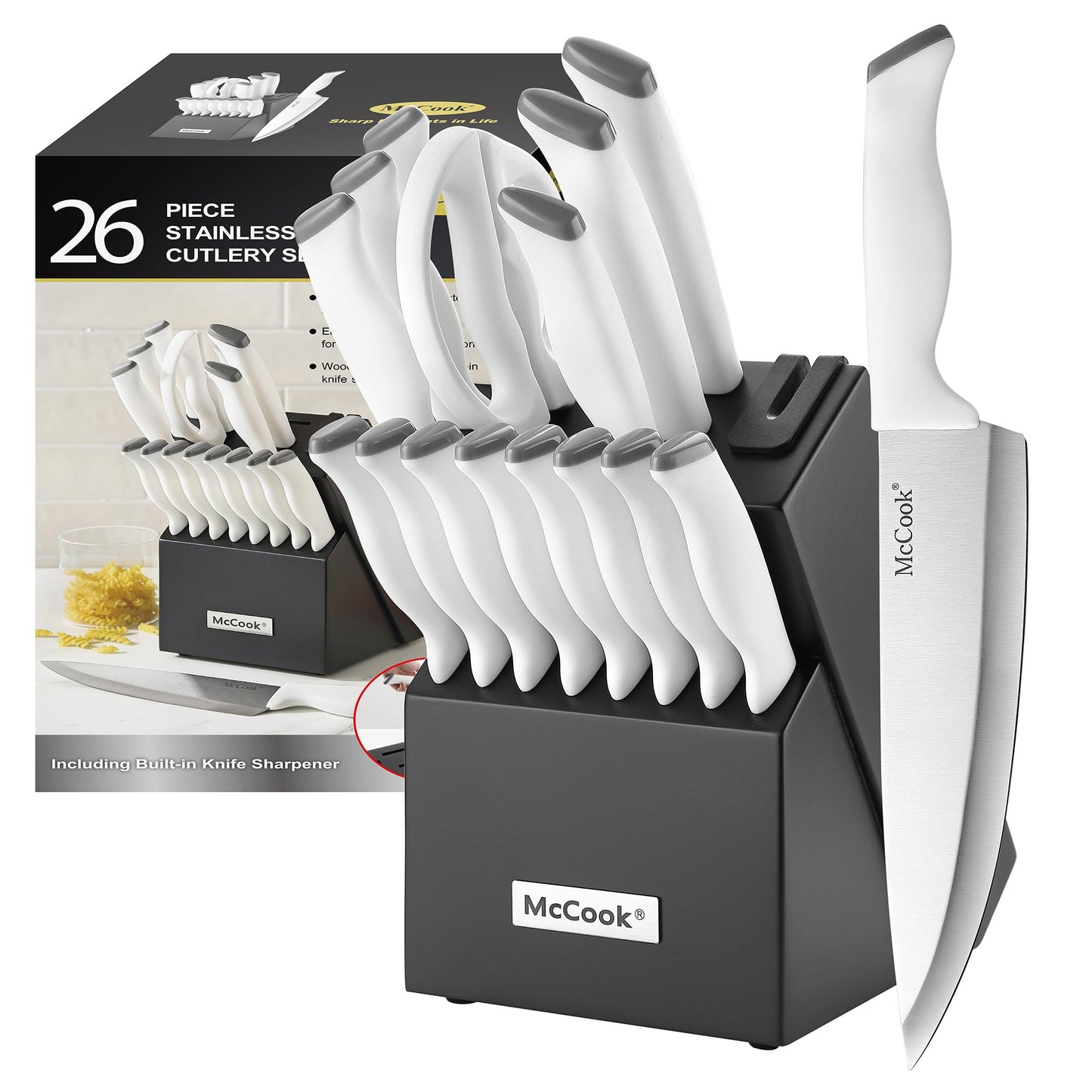 McCook German Stainless Steel Knife Block Set