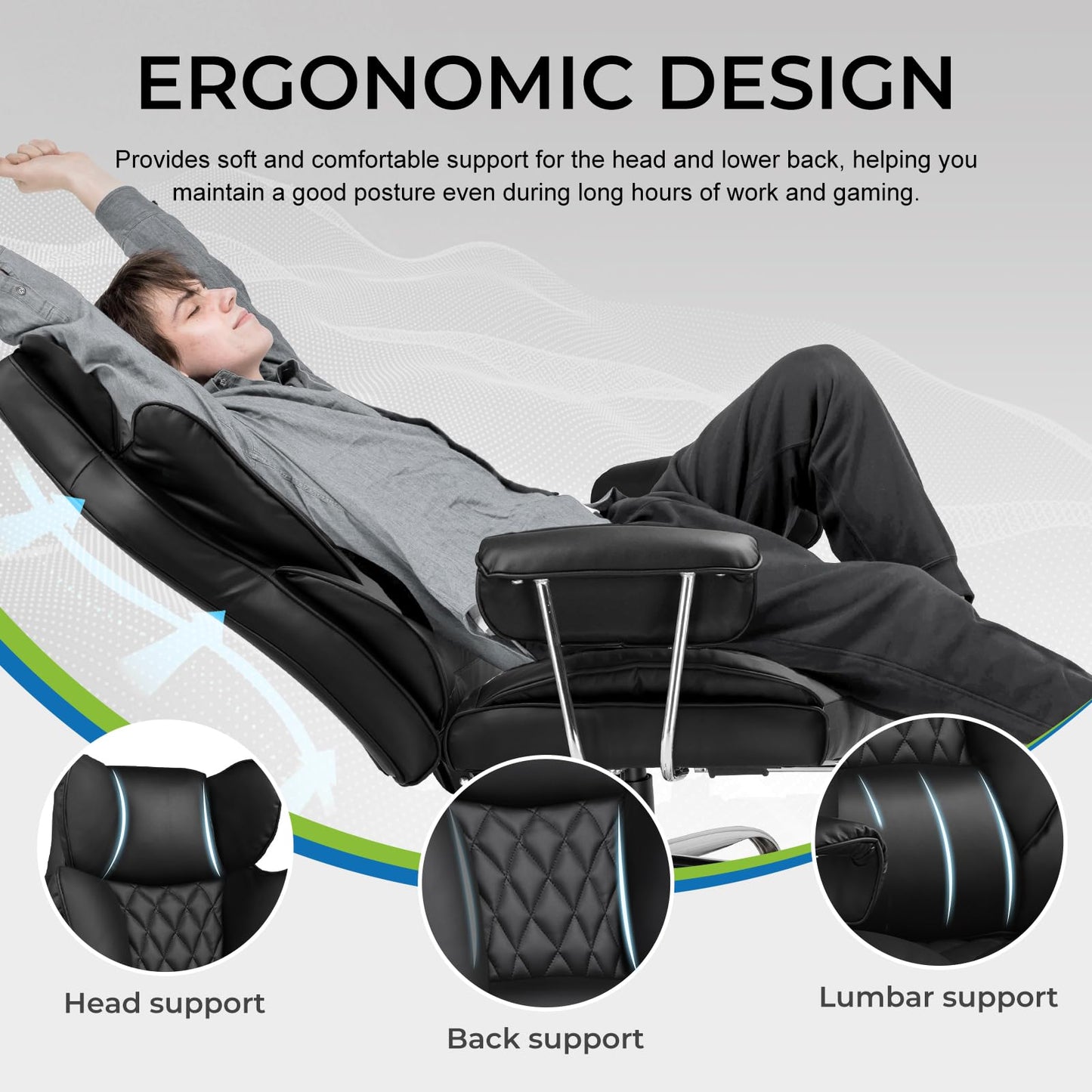 GTRACING Ergonomic Gaming Office Chair with Footrest