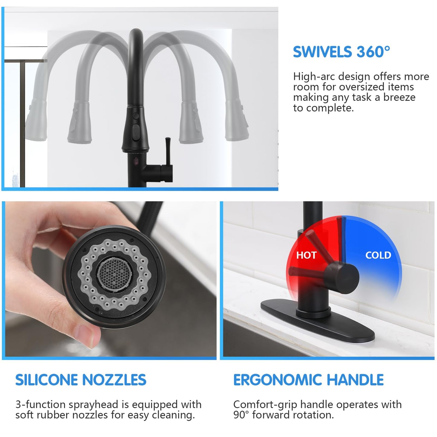 GUUKAR Touchless Kitchen Faucet with Pull Down Sprayer
