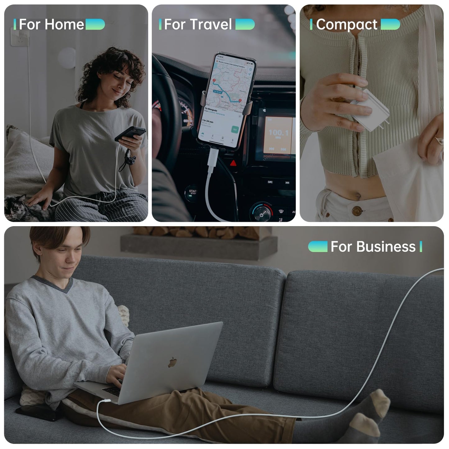 2 Pack Fast Charging USB C Charger for iPhone