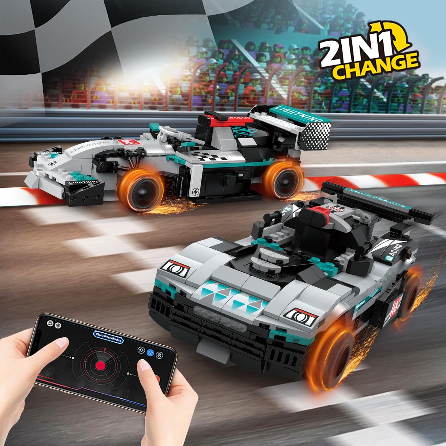 STEM Building Toys Remote Control Racing Car Set