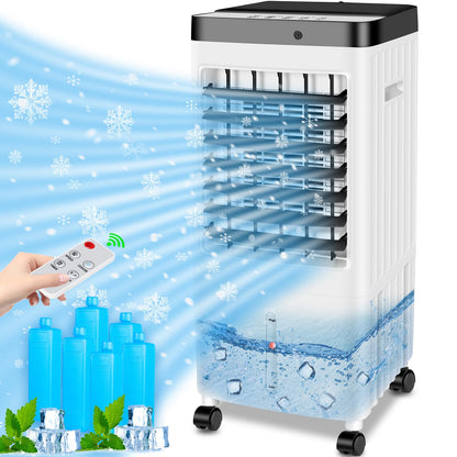 Portable Air Conditioners,20H Cooling Time Room Air Conditioners,3 IN 1 Swamp Cooler with 3.2 Gal Water Tank,Ac Unit with Timer,3 Speeds,75° Oscillation,Air Cooler for Room/Kitchen/Bedroom/Garage