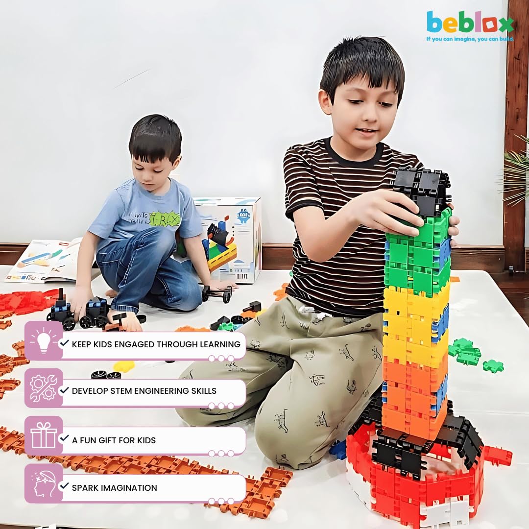 BEBLOX Building Blocks Rocket Set - Building Toys for Kids Ages 4-8 - Learning & Educational Fun Stem Toys - Birthday Gifts for Boys & Girls Age 4 5 6 7 8 9 10 11 & 12 Year Old Toys