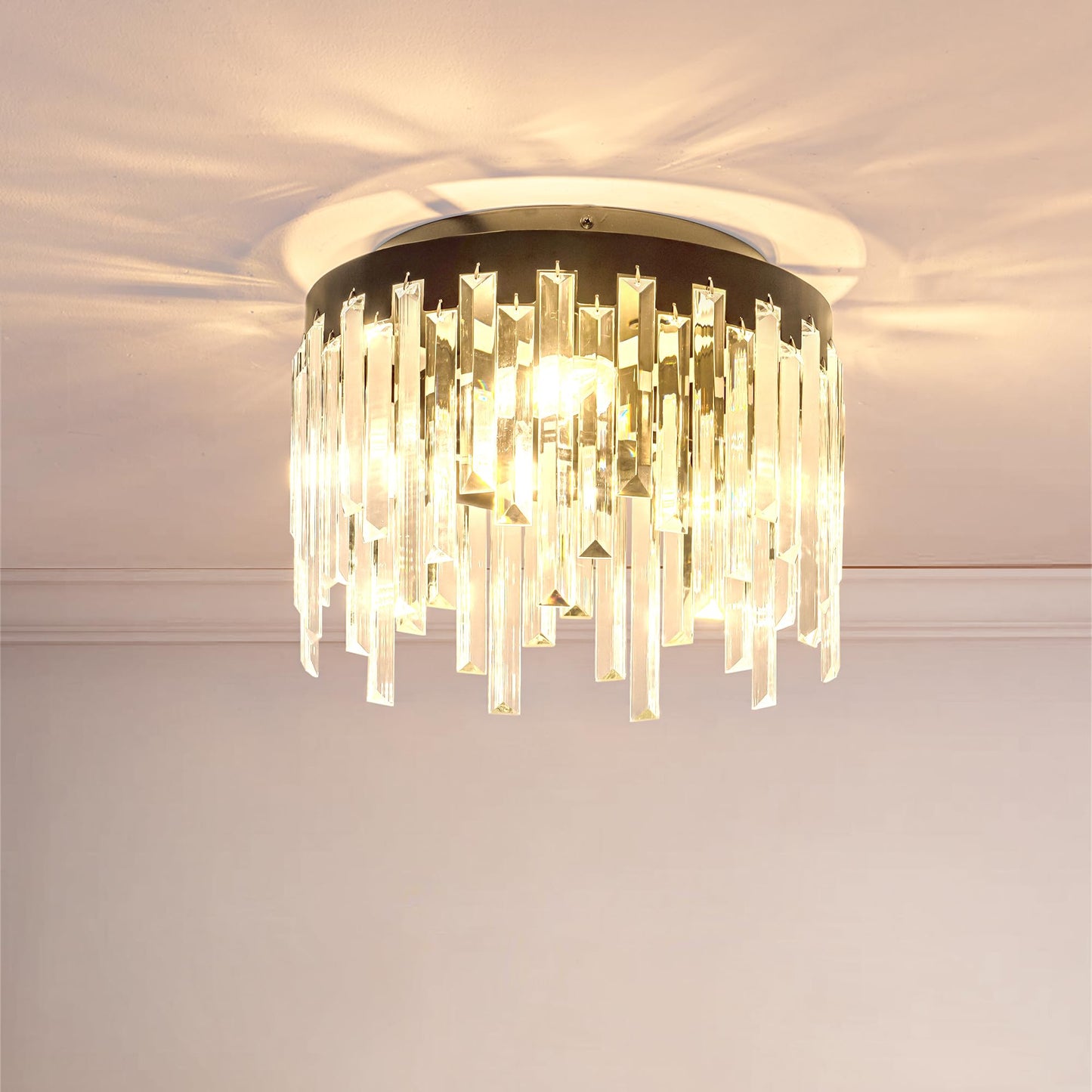 MAYNA Crystal Flush Mount Ceiling Light Chandelier