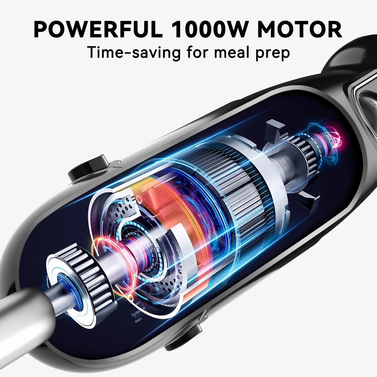 Immersion Blender Handheld, 1000W Scratch Resistant Hand Blender, Abuler 5 in 1 Emulsifier Blender Mixer, BPA-Free 12 Speed Stick Blender, Beaker, Chopper, Whisk, Frother, for Soup, Sauce (Black)