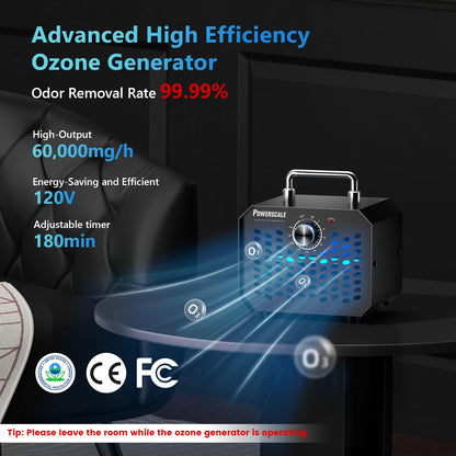 60,000 mg/h Ozone Generator for Home & Car