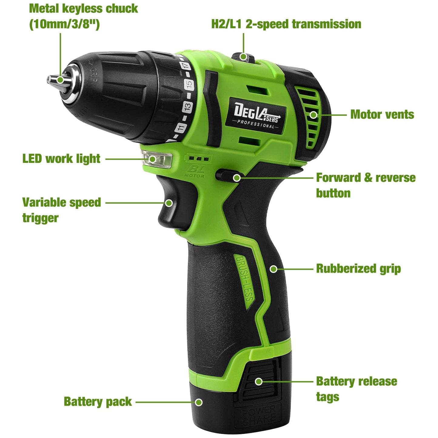 16.8V Cordless Drill with Battery and Charger