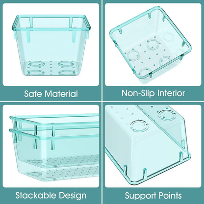 WOWBOX 21-Piece Clear Drawer Organizer Set