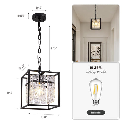 Modern Black Glass Pendant Light for Dining Room