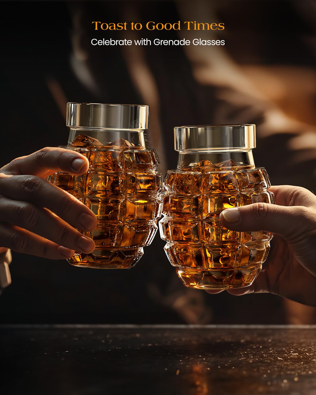 Set of 4 Grenade Whiskey Glasses in Gift Box