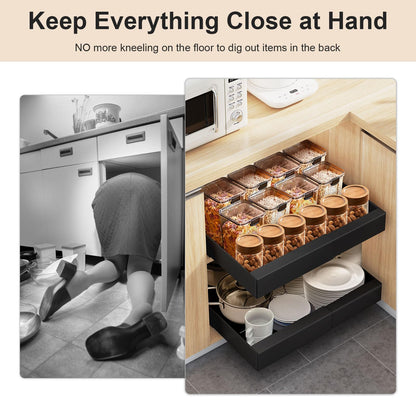 Expandable Pull Out Cabinet Organizer for Kitchen