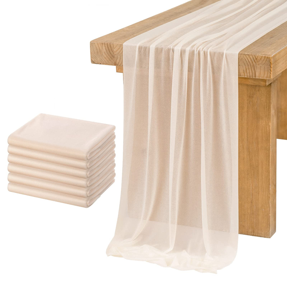 6 Pack Sheer Chiffon Table Runners