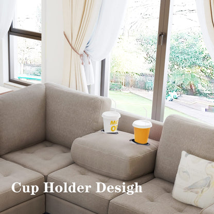 Merax L-Shape Sectional Sofa with Storage Ottoman