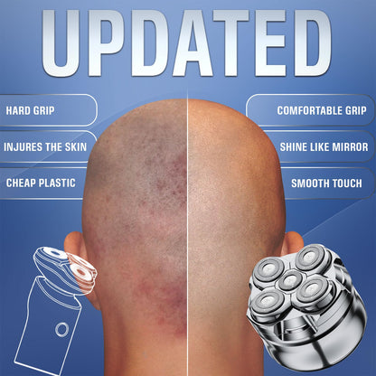 Waterproof Cordless Electric Head Shaver for Men