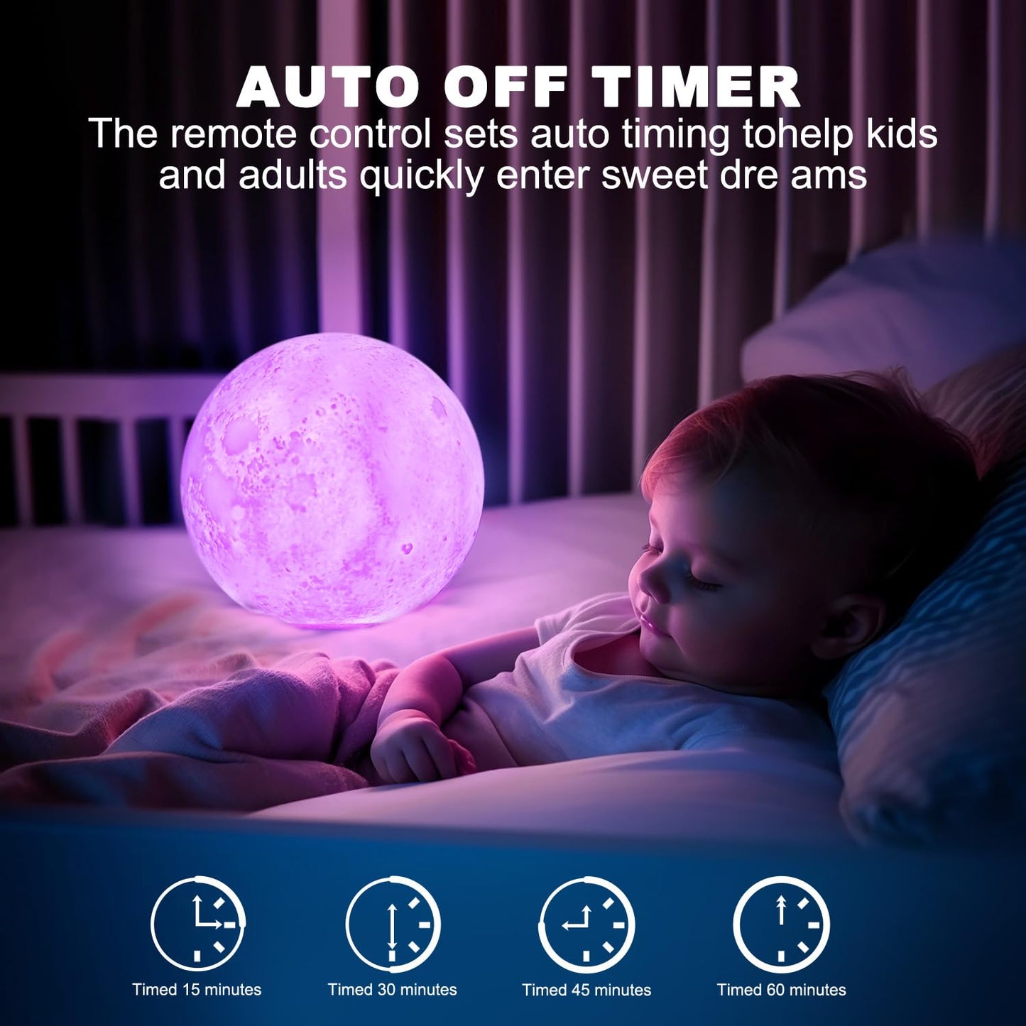 Moon Lamp Night Light with Remote and Stand