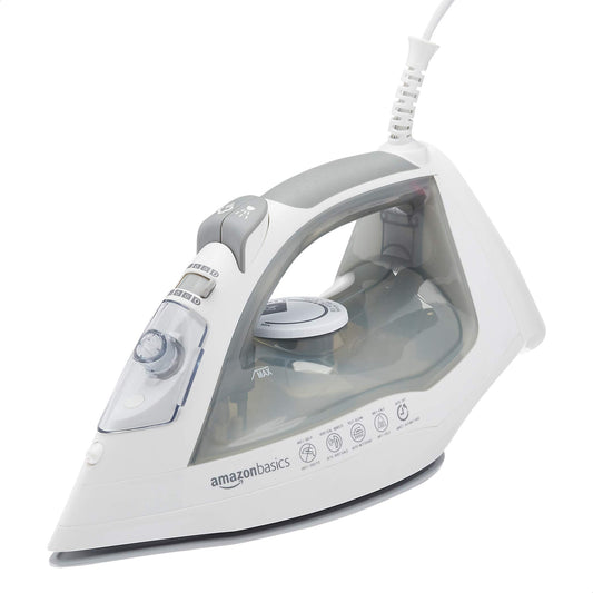 Amazon Basics Ceramic Soleplate Steam Iron, 1700-Watt, Gray, 11 Inch
