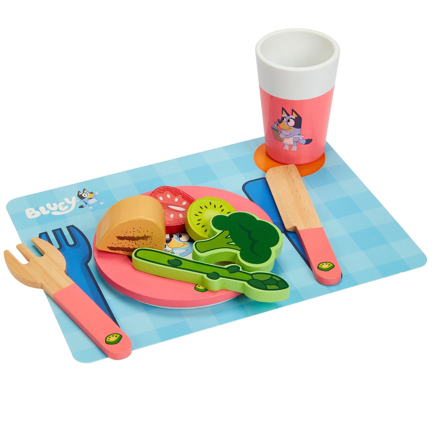 32-Piece Bluey Dine-In Wooden Toy Set