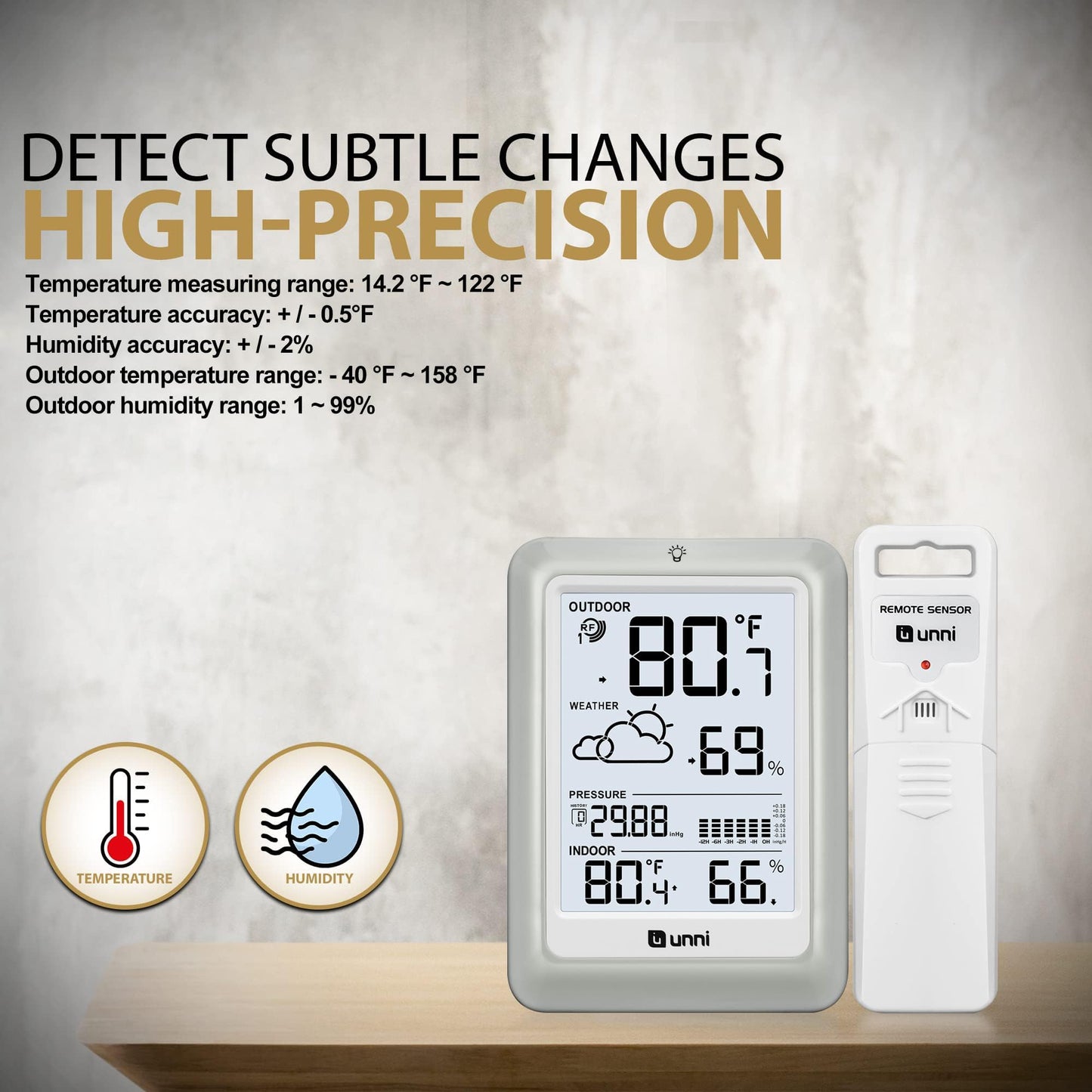 Wireless Weather Station with 330ft Range Sensor