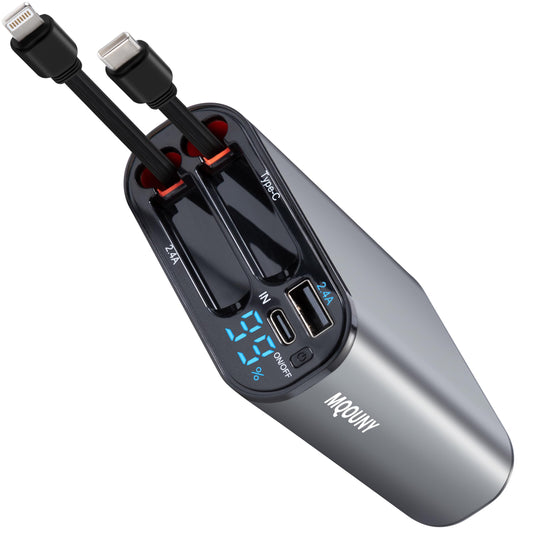 10000mAh MQOUNY Retractable Power Bank Charger