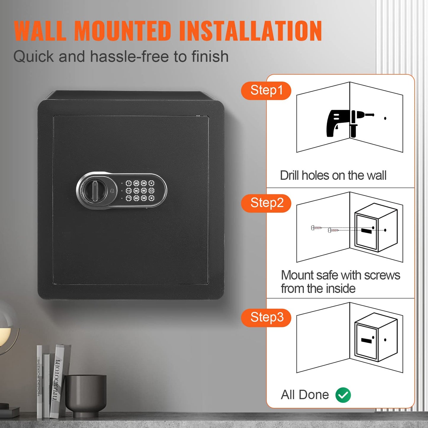 VEVOR 1.8 Cu Ft Digital Security Safe with Keys