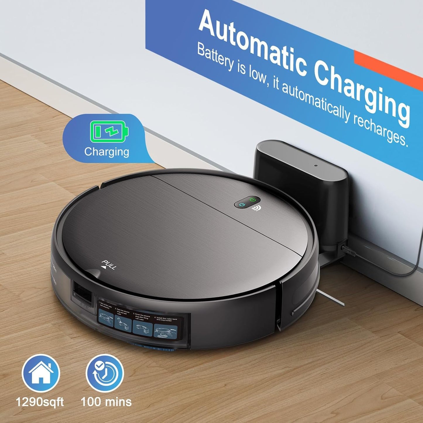 MAMNV Robot Vacuum Mop Combo with WiFi