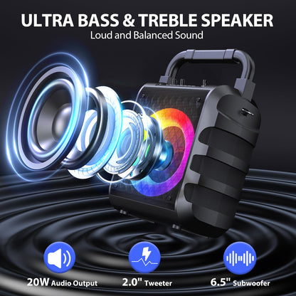 Portable Karaoke Machine with 2 Wireless Microphones