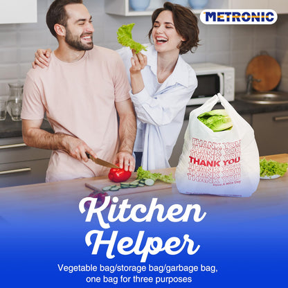 1000 Pack METRONIC Plastic Carry Bags with Handles