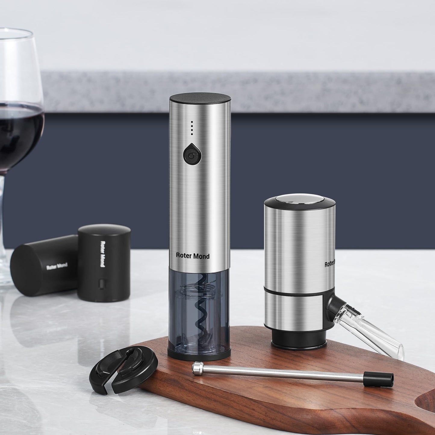Electric Wine Opener Set with Aerator & Stoppers