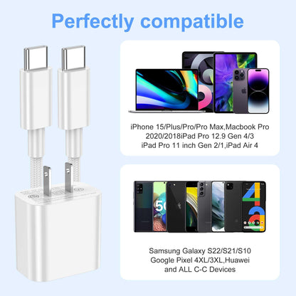 3 Pack 20W USB C Charger with Cable