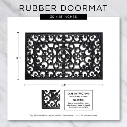 DII All Weather Rubber Doormat, Brown Lattice