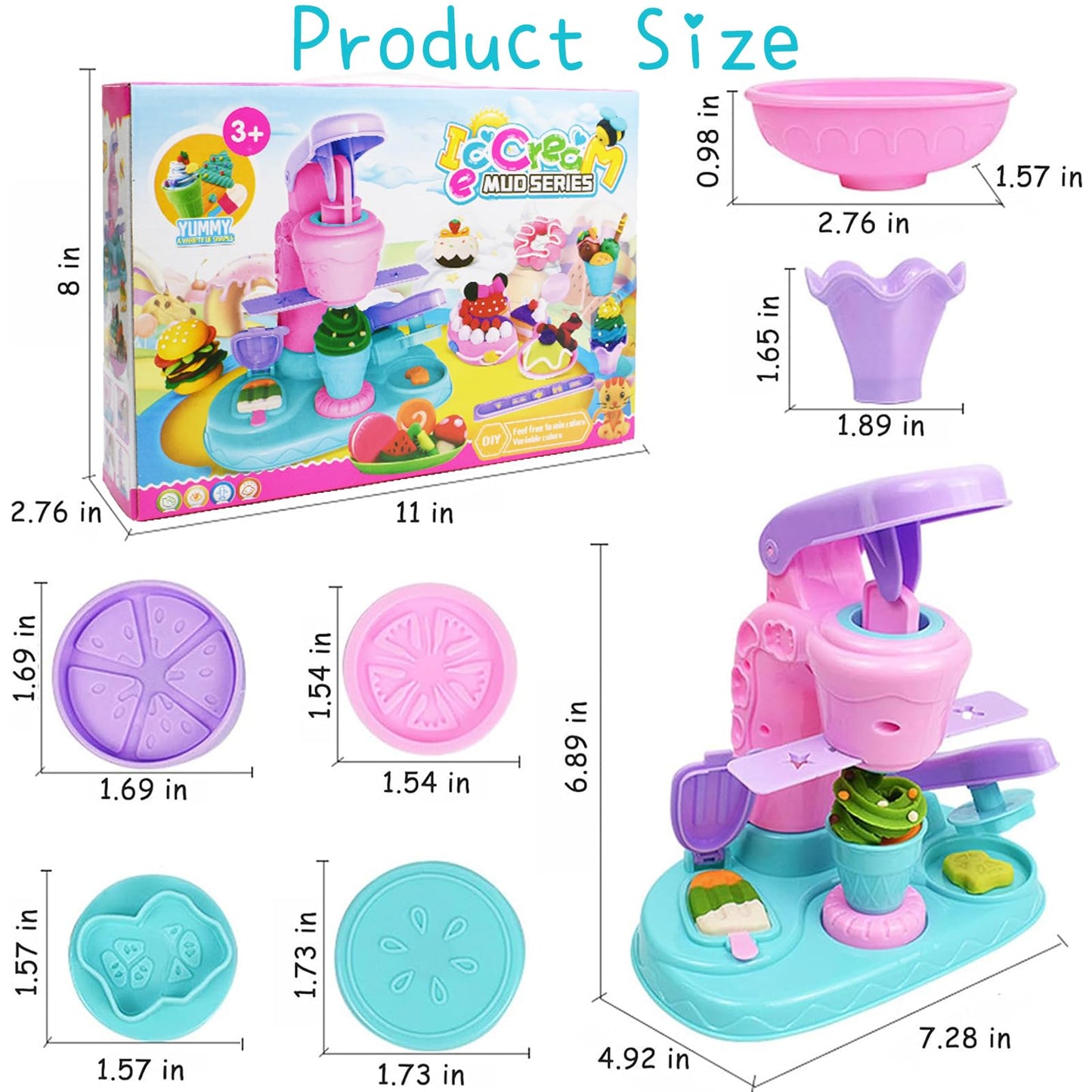 26 PCS Ice Cream Maker Dough Set for Kids