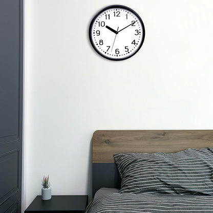 Hiopeak 11 Inch Wall Clock Black Silent, Non-Ticking Decorative Rustic Analog Quartz Wall Clock Battery Operated for Bedroom Living Room Kitchen Farmhouse Office School (Black)